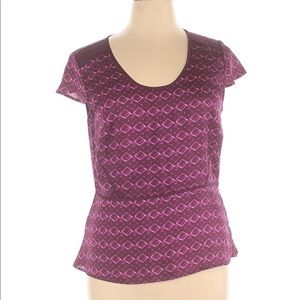 Ann Taylor Plum short sleeved Blouse